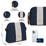 Women's Navy Blue Casual Colorblocked Sling Bag