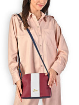 Women's Red Casual Colorblocked Sling Bag