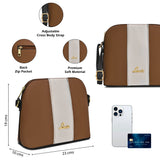 Women's Tan Casual Colorblocked Sling Bag