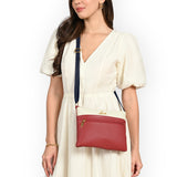 Women's Red Casual Colorblocked Sling Bag