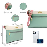 Women's Green Casual Colorblocked Sling Bag