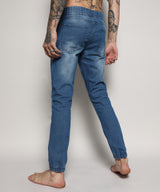 Men's Light Blue Cinched Hem Jeans