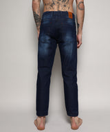 Men's Blue Cinched Hem Jeans