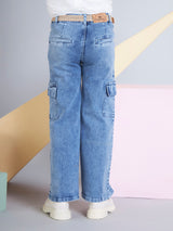 Girls Blue Casual Wear Pant