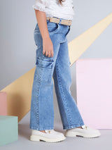 Girls Blue Casual Wear Pant