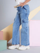 Girls Blue Casual Wear Pant