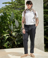 Men's Chalk White and Olive Green Ripple-Logenze Polo Tshirt