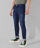 Men's Classic Blue Dark-Washed Skinny Fit Jeans