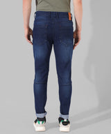 Men's Classic Blue Dark-Washed Skinny Fit Jeans