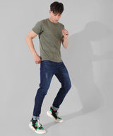 Men's Classic Blue Dark-Washed Skinny Fit Jeans