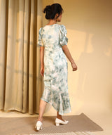 Women's Cloud Grey Blurry Draped Dress