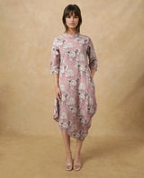 Women's Pink Casual Three Quarter Sleeves Dress