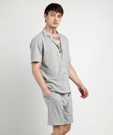 Men's Grey Casual Half Sleeve Co-ords Set