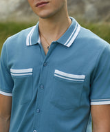 Men's Blue Casual Half Sleeve Co-ords Set