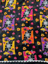 Women's Black Cotton Viscose Saree