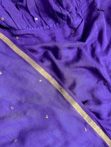 Women's Purple Mul Cotton Saree