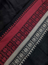 Women's Black Cotton Saree