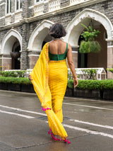 Women's Yellow Mul Cotton Saree