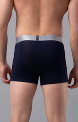 Men's Navy Mid-Rise Solid Trunk