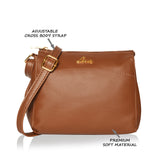 Women's Tan Casual Solid Sling Bag