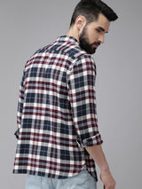 Men's Multicolor Casual Slim Fit Checked Full Sleeves Shirt