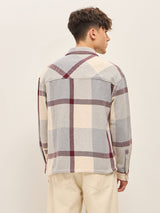 Men's Multicolor Casual Regular Fit Checked Full Sleeves Shacket