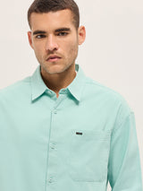Men's Blue Casual Regular Fit Solid Full Sleeves Shirt