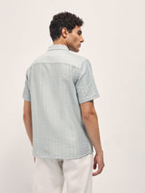 Men's Blue Casual Regular Fit Solid Half Sleeves Shirt