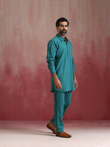 Men's Blue Cotton Reg Co-ord set