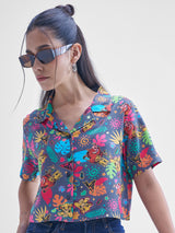 Women's Multicolor Casual Printed Regular Fit Half Sleeves Shirt