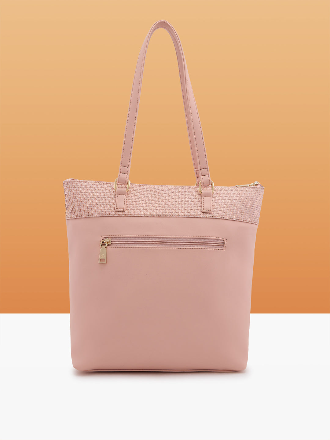 Women's Pink Faux Leather Tote Bag 14L