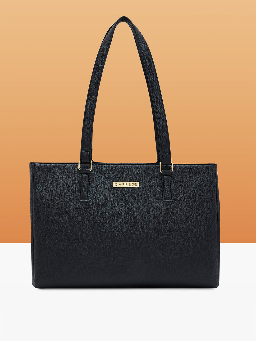 Women's Black Faux Leather Tote Bag 10L
