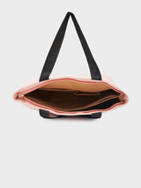 Women's Pink Black Faux Leather Tote Bag 16L