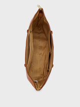 Women's Brown Faux Leather Tote Bag 16L