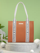 Women's Brown Faux Leather Tote Bag 11L