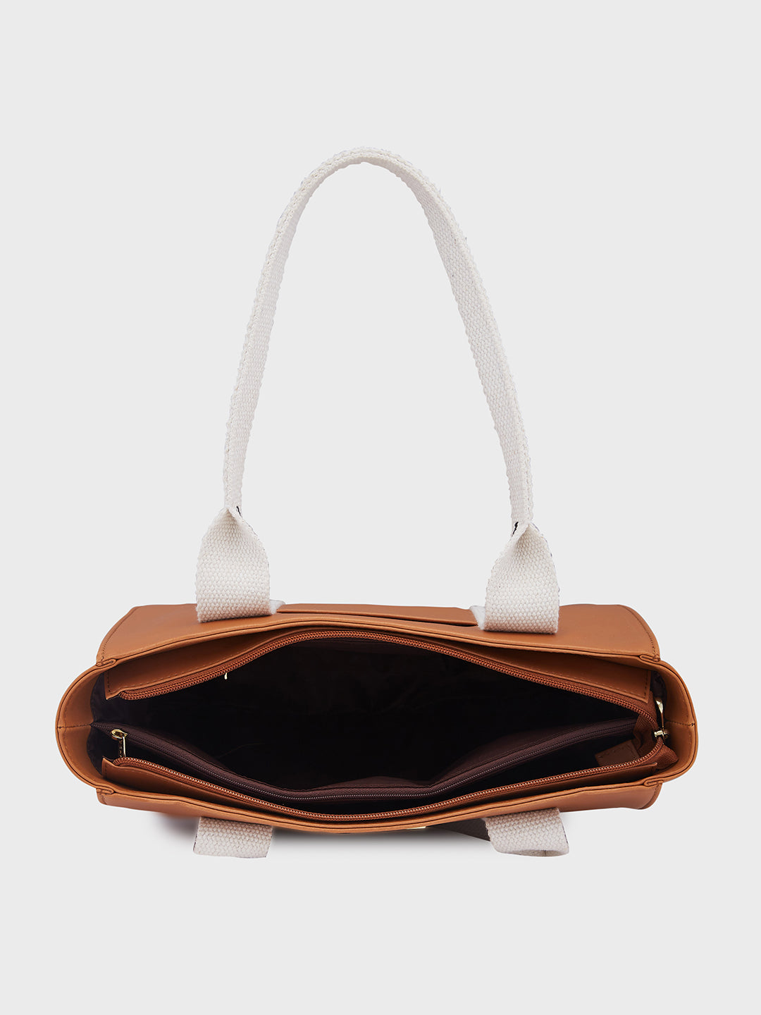 Women's Brown Faux Leather Tote Bag 11L
