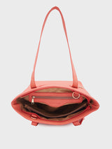 Women's Coral Faux Leather Tote Bag 12L