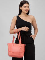 Women's Coral Faux Leather Tote Bag 12L