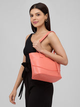 Women's Coral Faux Leather Tote Bag 12L