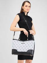 Women's Light Grey Faux Leather Tote Bag 16L