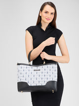 Women's Light Grey Faux Leather Tote Bag 16L