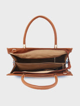Women's Blue Faux Leather Tote Bag 11L