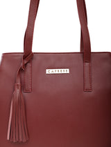 Women's Grape Faux Leather Tote Bag 10L
