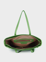Women's Green Faux Leather Tote Bag 12L