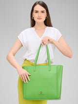 Women's Green Faux Leather Tote Bag 12L