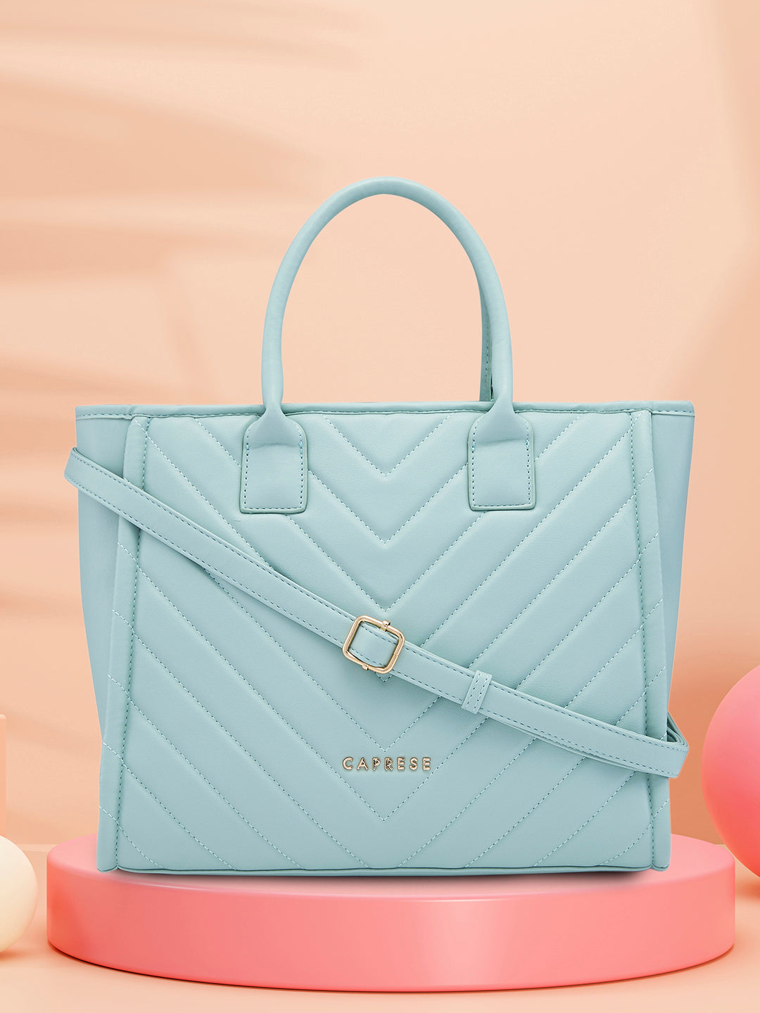 Women's Mint Green Faux Leather Tote Bag 16L