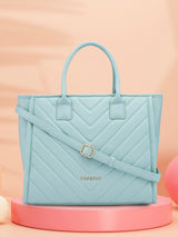 Women's Mint Green Faux Leather Tote Bag 16L