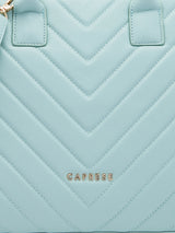 Women's Mint Green Faux Leather Tote Bag 16L
