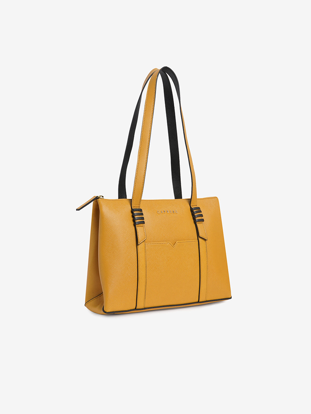 Women's Yellow Faux Leather Tote Bag 8L