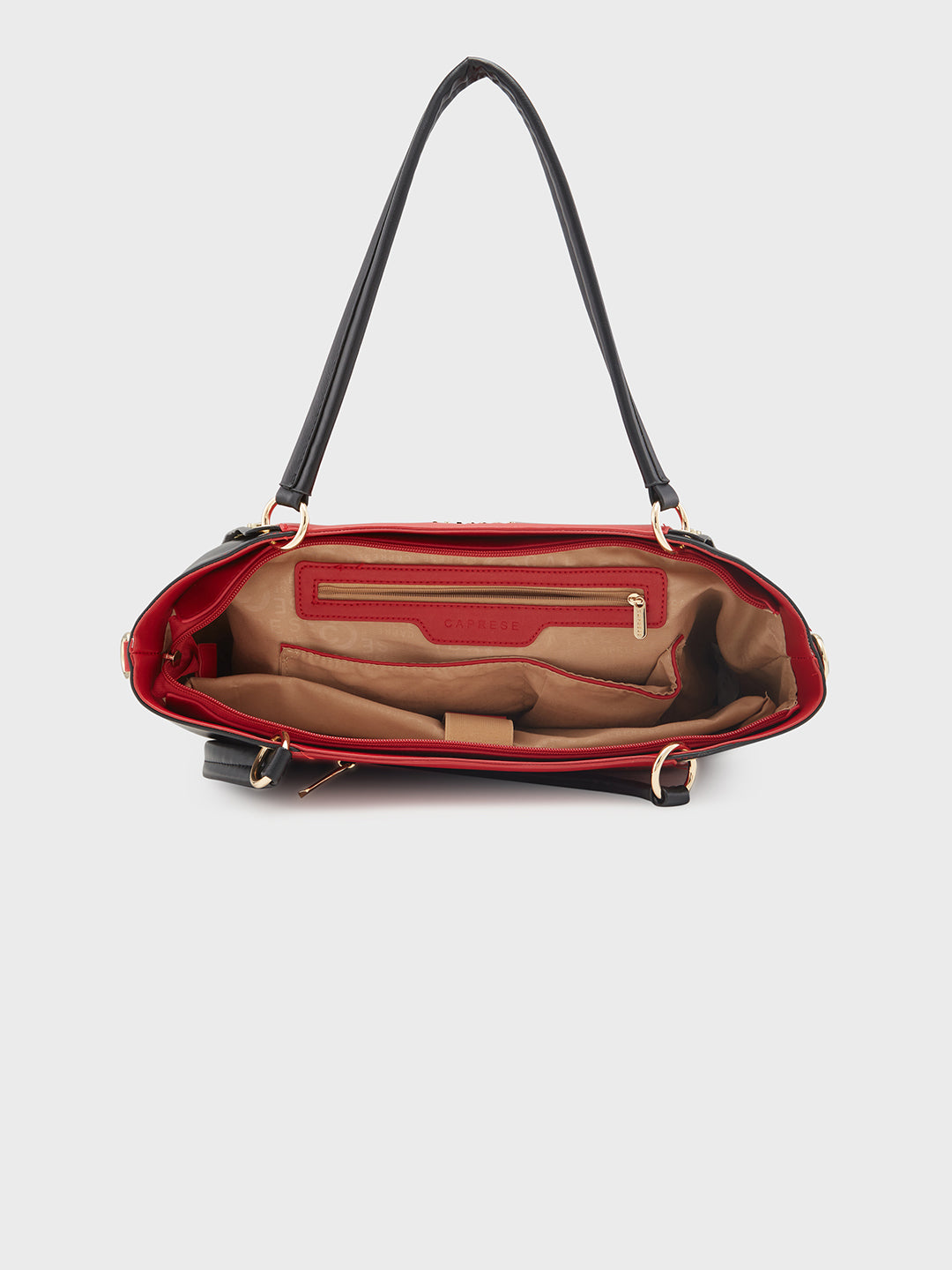 Women's Red Faux Leather Tote Bag 18L